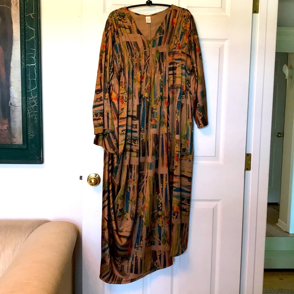 Asymmetrical Silk Dress Oversized GORGEOUS XL L summer spring fall